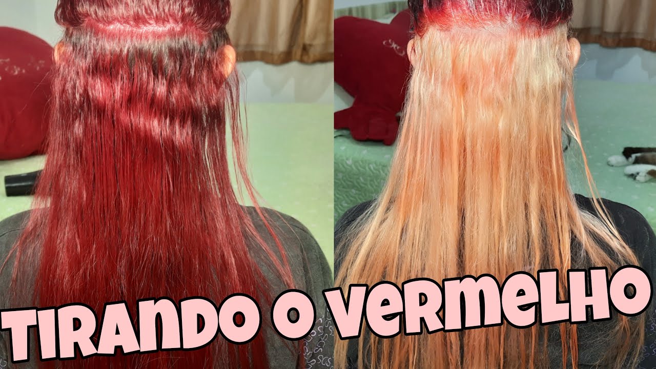 💥 COMO DESCOLORIR O CABELO SOZINHA 💥 TIRANDO  O VERMELHO EM CASA