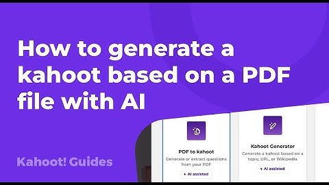 How to generate a kahoot based on a PDF file with AI