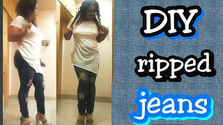 DIY Ripped Jeans \ Milly moitra Vlogz