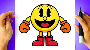 How to DRAW PAC MAN - PacMan Drawing