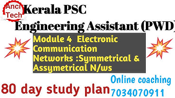 Kerala psc Engineering assistant ( Pwd) Module 4 Network class 1