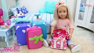 OUR GENERATION DOLL PACKING BAGS TO TRAVEL TO TRAVEL TO THE BEACH