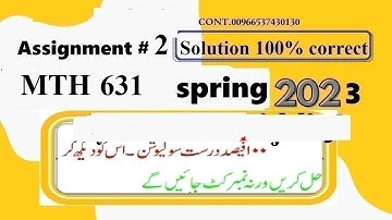 mth 631 assignment 2 solution spring 2023|mth631 assignment 2 solution  2023|mth 631 assignment 2