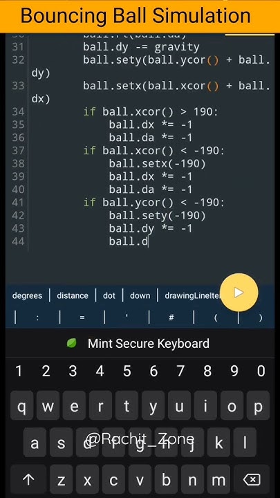 Bouncing Ball Animation Using Python 🔥🐢 #youtubeshorts #python #shorts ...