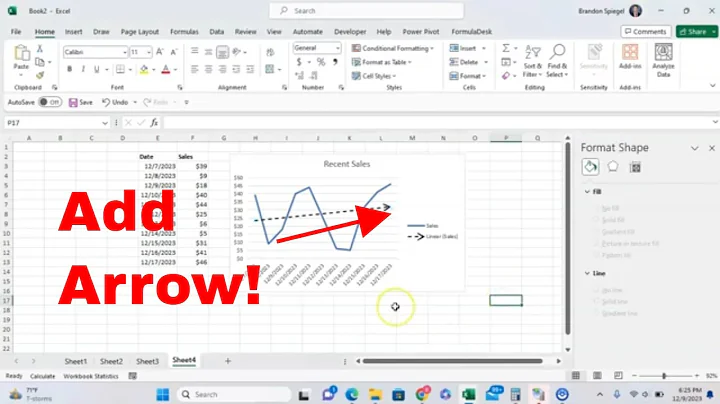 How to Add an Arrow to a Trendline in Microsoft Excel #msexcel #howto #trending #tutorial