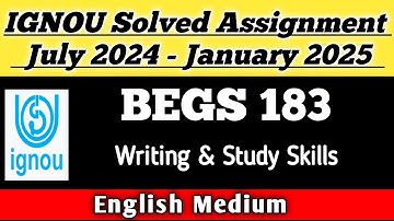 BEGS 183 Solved Assignment 2024-25 || begs-183 solved assignment in English ||#easylearning