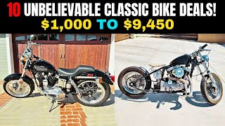 10 Amazing Classic Motorcycles for Sale Under $10k!  Incredible Restorations & Deals!