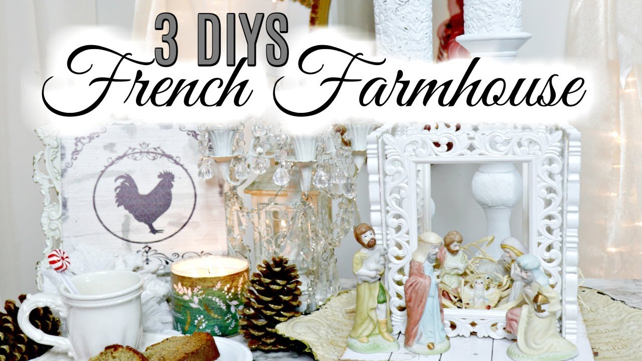 💖3 DIY DOLLAR TREE THRIFT STORE FRENCH FARMHOUSE DECOR CRAFTS 💖