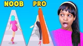 NOOB vs PRO vs HACKER in Hair Challenge App screenshot 5