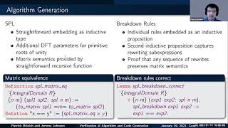 [POPL 2021] CoqPL: Verification of Algorithm and Code Generation for Signal Transforms
