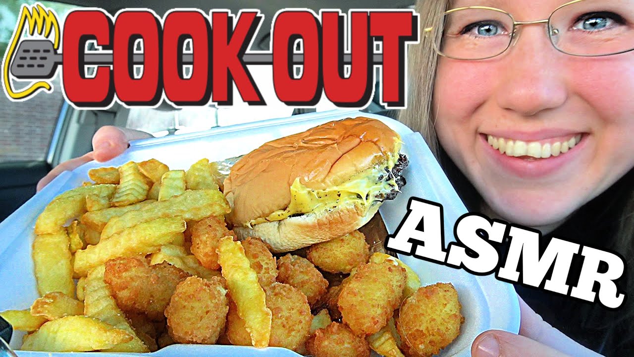 ASMR COOKOUT DOUBLE CHEESEBURGER CAR MUKBANG EATING SOUNDS - YouTube