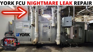 HVAC Emergency: York FCU NIGHTMARE Leaking Water For 3 Months (Fan Coil Unit Water Leak Repair)