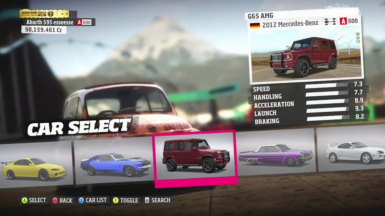 Forza Horizon 1 - My 550 Car Garage -