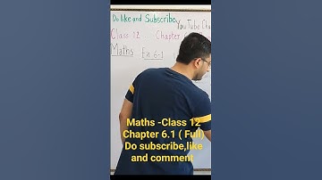 Class 12 - Chapter 6 Ex 6.1 ( full)