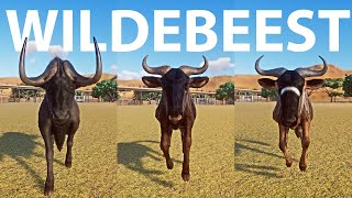 Wildebeest Species Category Speed Races in Planet Zoo included Blue, Black and Nyassa Wildebeest
