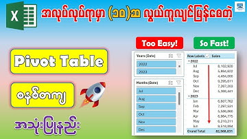 လုပ်ငန်းခွင်အတွက် အလွန်အသုံးဝင်တဲ့ Excel Pivot Table အသုံးပြုနည်း | Microsoft Excel Pivot Table