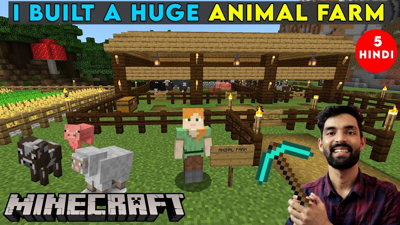 I BUILT A HUGE ANIMAL FARM - MINECRAFT SURVIVAL GAMEPLAY IN HINDI #5 ...