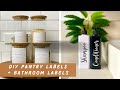 DIY Spice Jar Labels and Bathroom Labels with Cricut | Aesthetic Home Organization