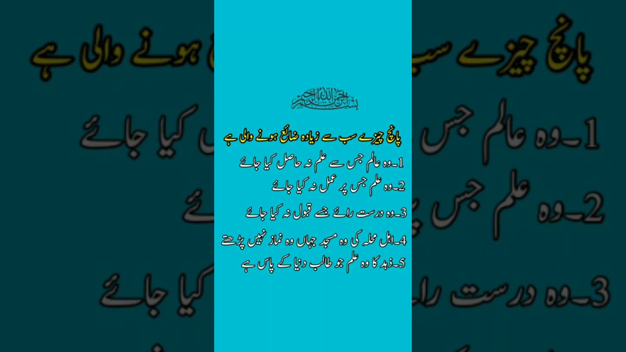 five things are most likely to be wasted || urdu quotes status 