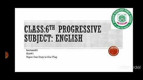 Day#11Lecture#3unit#1English(Afaq) 6thProgressive