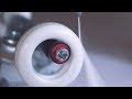 Interesting  exploding skateboard wheel with a 60000 psi waterjet cutter  slow motion cutting