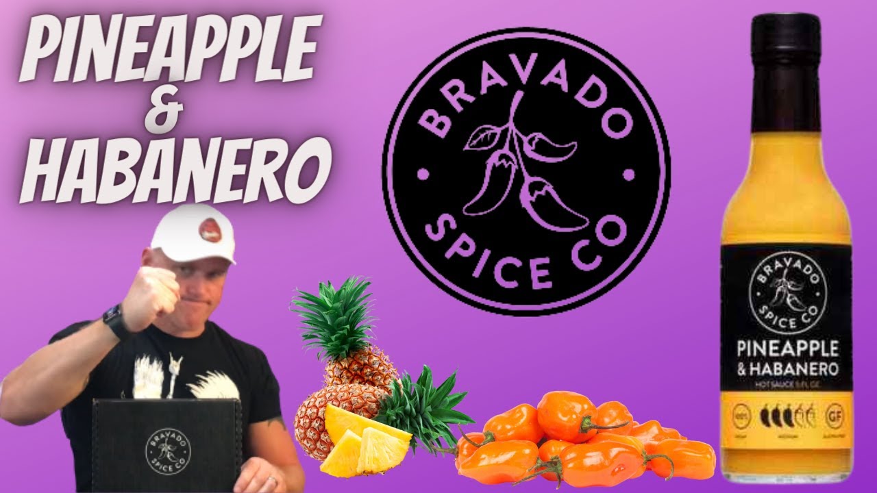 Bravado Spice Company Pineapple Habanero, Hot Sauce on Fruit Salad