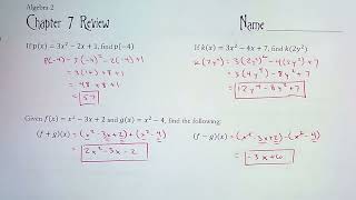 Function Review (Algebra 2 ch 7 Review part 1)