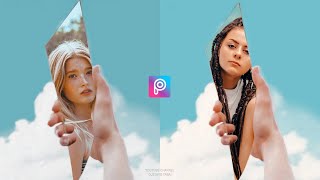 Quick and Easy Edit on PicsArt | Reflection effect in the broken mirror | Basic photo adjustments screenshot 1
