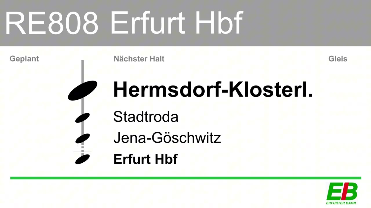 EB Lint41 | RE 21: Gera Hbf - Erfurt Hbf | Ansagen