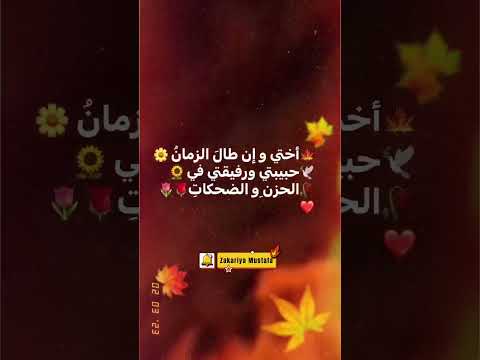 أختي و إن طال الزمان حبيبتي ورفيقتي في الحزن و الضحكات