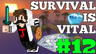 #12 "WATERFALL DIAMOND MINING!" MINECRAFT Survival is Vital v2 (Island Wars) screenshot 4