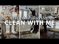 Complete disaster living room deep clean  overwhelmed clean with me  messy house  faith matini