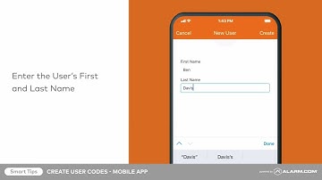 How to add an alarm.com user code using the mobile App