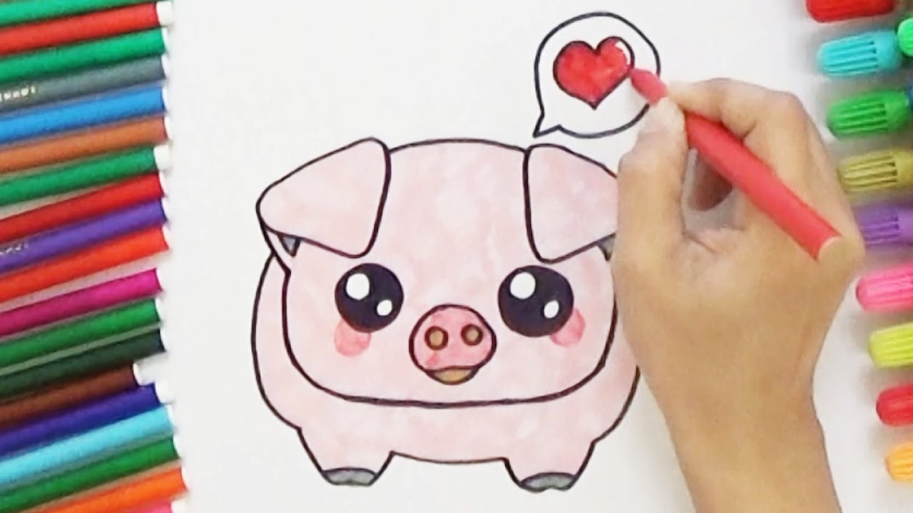 How to Draw a Cute Pig Cute and Easy BoDraw YouTube