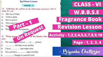 Class 6||English ||Fragrance ||Revision Lesson||Activity 1,2,3,4,5,6,7,8,9,10 ||Page 1,2,3,4||