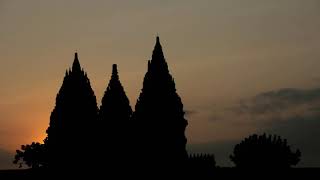 Amazing sunset in Prambanan