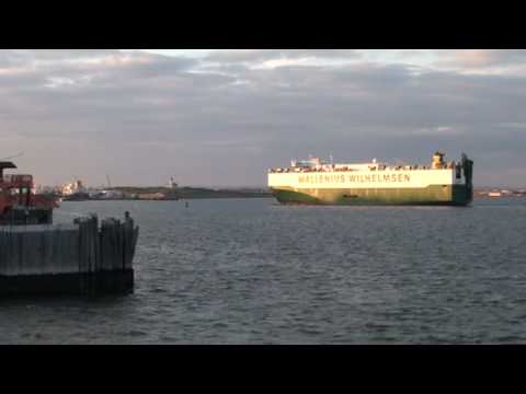 "Don Juan" comes to New York Harbor! See the auto transport ship as is pulls into NY port. Spend a couple minutes "on the sea."