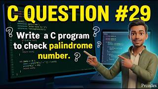 C Programming Question #29 | Check Palindrome Number in C