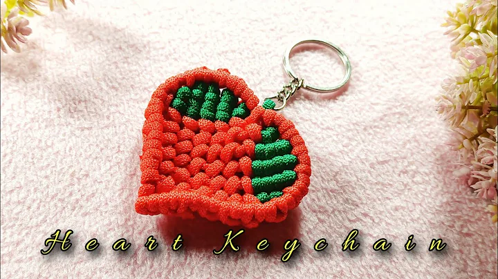 Heart Shaped Macrame Keychain Tutorial for BEGINNERS! | DIY Macrame heart key chain