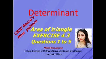 Class12 /area of Triangle using Dterminant / Exercise 4.3 questions 1 to 5