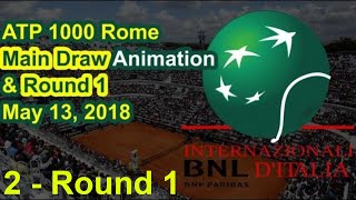 2🎰 F&M ATP 1000 Rome 2018 Main Draw Animation & Round 1 (64th) ➖ Internazionali d'Italia BNL 2018 🎰