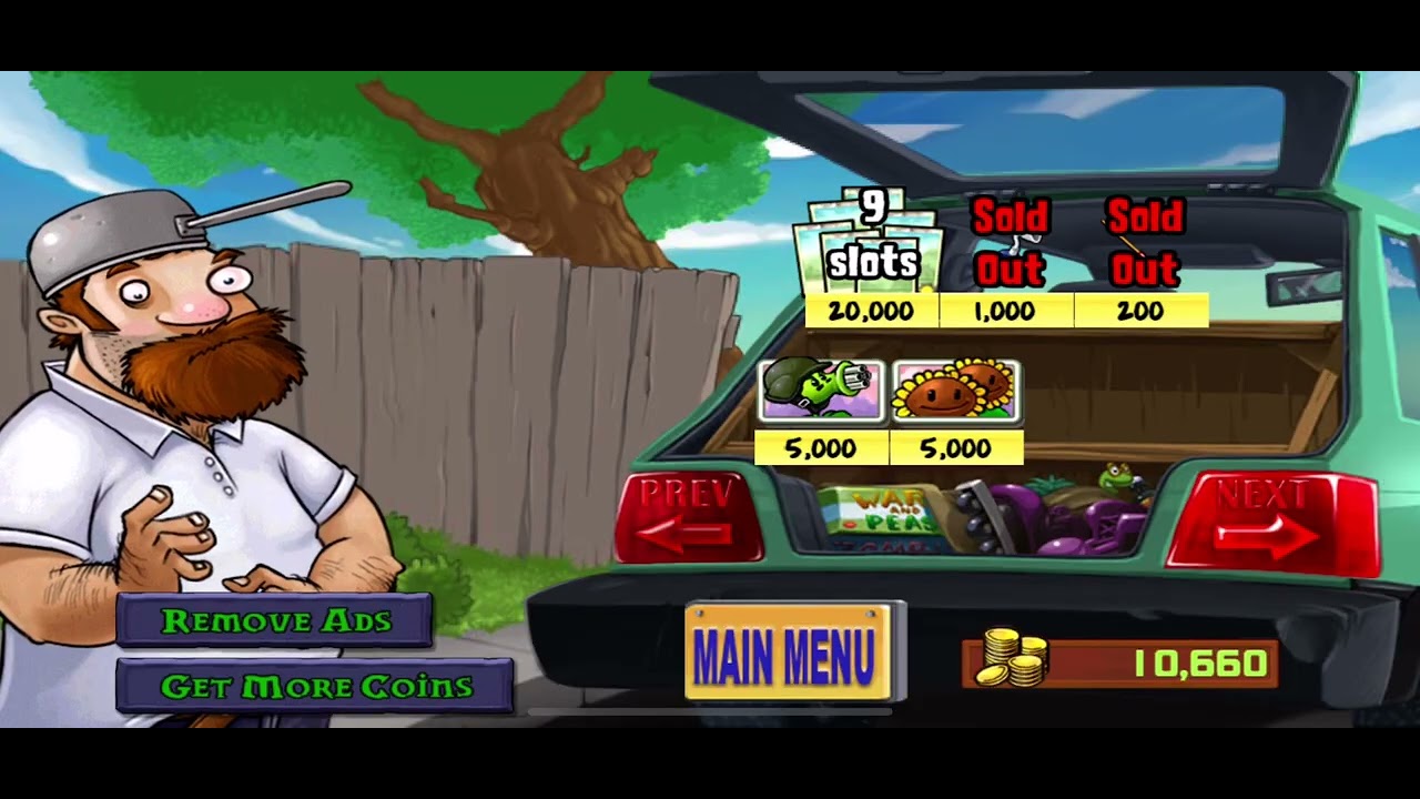 I bought every items in Crazy Dave’s shop in PVZ 1