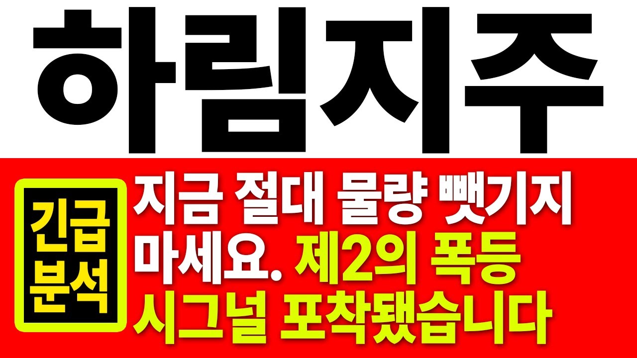하림지주 주가전망] 지금 절대 물량 뺏기지 마세요. 제2의 폭등 시그널 포착됐습니다 - YouTube