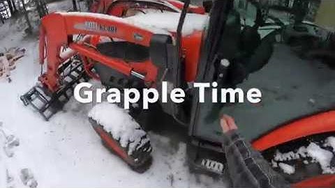 Compact Tractor Grapple Moving Wood WITHOUT a Third Function Valve / Diverter Valve
