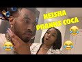 KEISHA PRANKS COCA LIKE SHES GOING OUT IN A SEXY TOP WITH HER FRIENDS... COCA GETS MAD !!!!