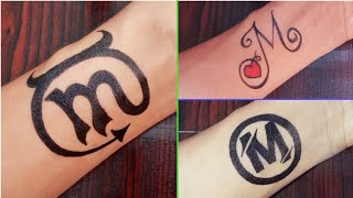 How to make letter M tattoo | make letter M tattoo in three different ways