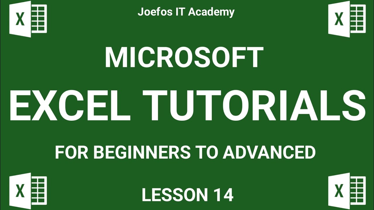 Microsoft Excel Tutorials For Beginners Lesson 14 - YouTube