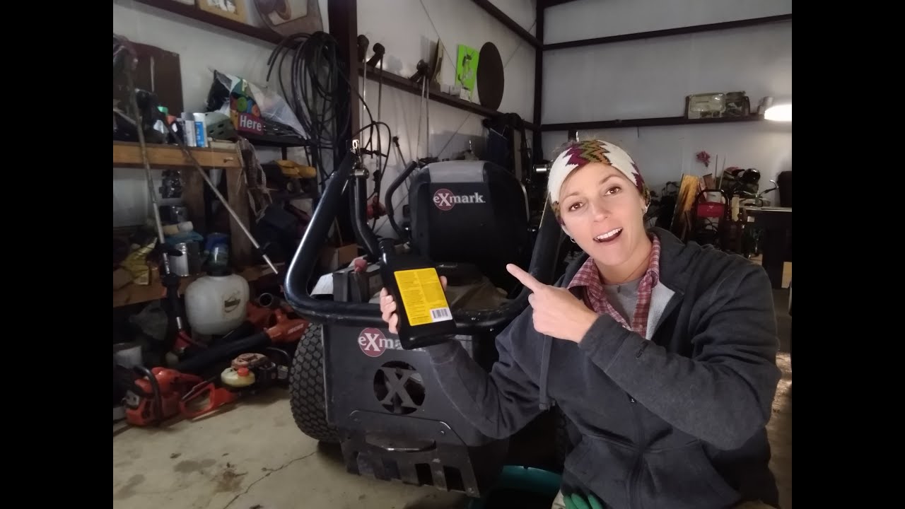 How to change the oil in an Exmark Radius zeroturn lawnmower. YouTube