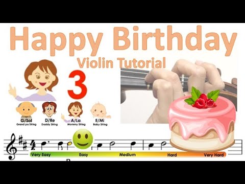 Happy Birthday Song on the violin | Notes \u0026 finger pattern tutorial on violin | HTP TV