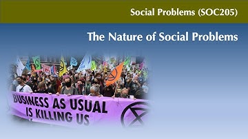 SOC205 The Nature of Social Problems